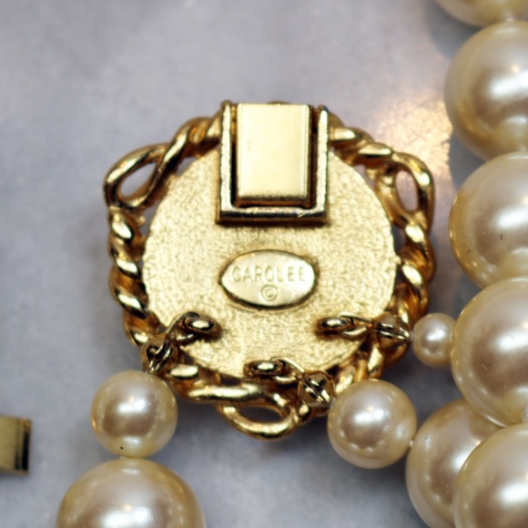 Carolee Three Strand Simulated Pearl Necklace - Picture 12 of 16